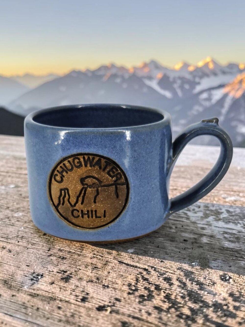 Wyoming Chugwater Chili Stoneware Coffee/Chili/ Mug NWOT Blue Denim Glaze 16oz